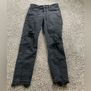 Black Abercrombie and Fitch ripped jeans